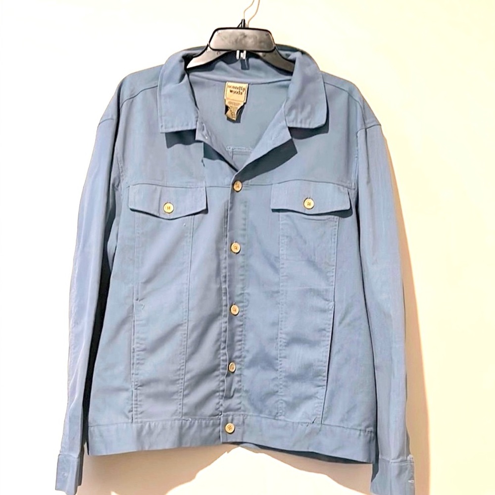 Scandia Woods Mens Size XL Light Blue Button-Up Jacket